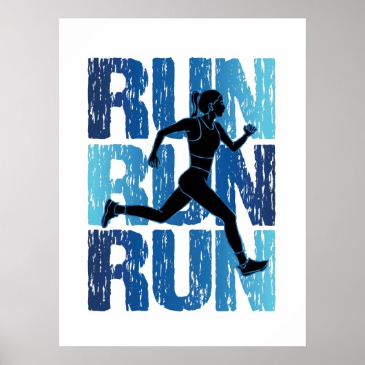 runner Girl - run run run Poster (Voorkant)