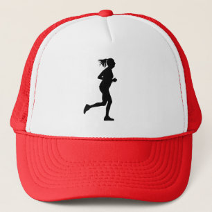 Runner Girl Silhouette Trucker Pet