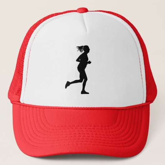 Runner Girl Silhouette Trucker Pet (Voorkant)