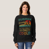 Runner Grandma Funny Marathon met Jogging Moth Trui (Voorkant volledig)