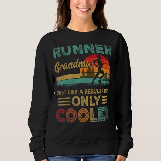 Runner Grandma Funny Marathon met Jogging Moth Trui (Voorkant)