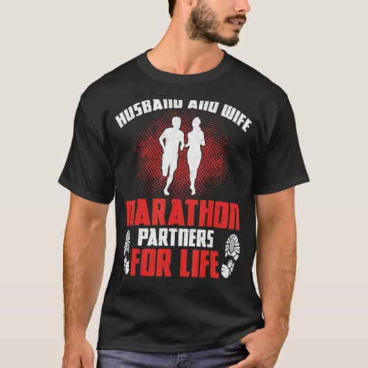 Runner Half marathon bruiloft Husb T-shirt (Voorkant)