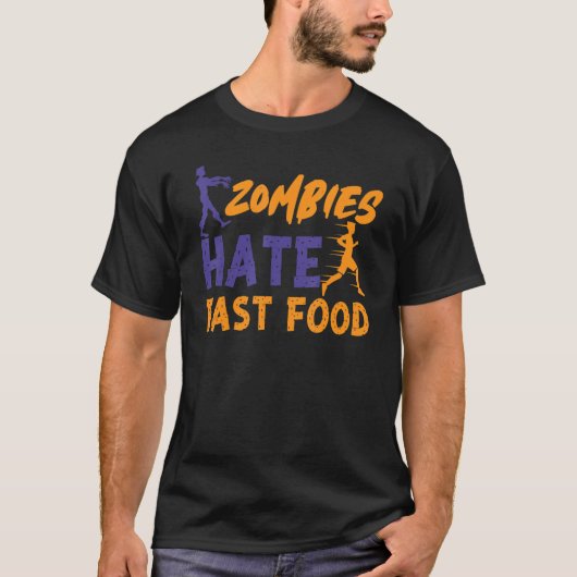 Runner Half Marathon Zombie Zombies Hate F T-shirt (Voorkant)