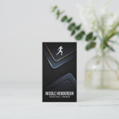 Runner Icoon | Moderne Metal Achtergrond Visitekaartje (Staand voorkant)