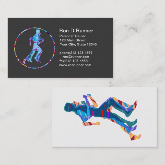 Runner in Motion Art Visitekaartje (Voorkant / Achterkant)