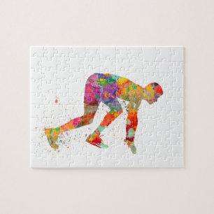 Runner in waterverf legpuzzel