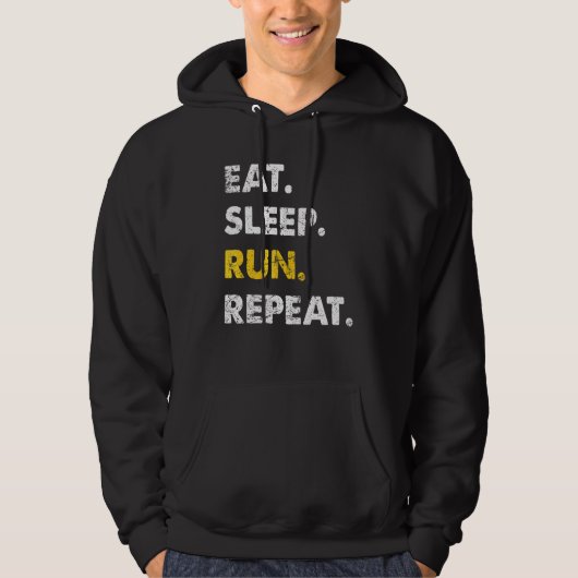 Runner Jogging Eat Sleep Run Herhalen Hoodie (Voorkant)