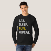 Runner Jogging Eat Sleep Run Herhalen T-shirt (Voorkant volledig)