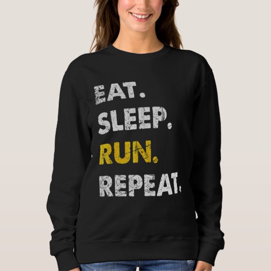 Runner Jogging Eat Sleep Run Herhalen Trui (Voorkant)