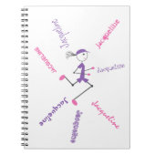 Runner Lady Pink Paars Gepersonaliseerd Notitieboe Notitieboek (Voorkant)