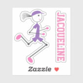 Runner Lady Pink Paarse Persoonlijke Sticker (Vel)