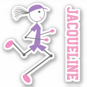 Runner Lady Pink Paarse Persoonlijke Sticker