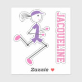 Runner Lady Pink Paarse Persoonlijke Sticker (Vel)