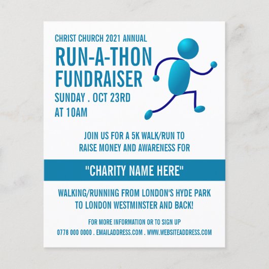 Runner Logo, Charity run-Walk-a-Thon Event Flyer (Voorkant)