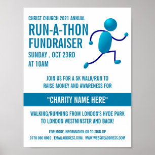 Runner Logo, Charity run-Walk-a-Thon Event Poster