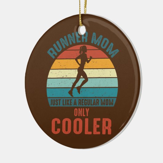 Runner Mam Cool Running Girl Retro Future Keramisch Ornament (Links)
