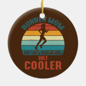 Runner Mam Cool Running Girl Retro Future Keramisch Ornament (Achterkant)