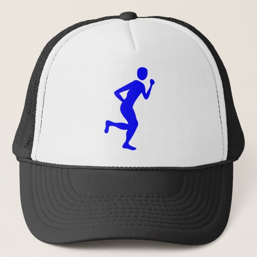 Runner (Mannelijk) - Blauw Trucker Pet (Voorkant)