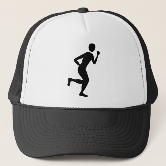 Runner (Mannelijk) - Zwart Trucker Pet (Voorkant)