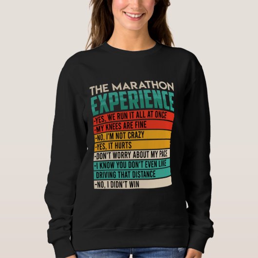 Runner MARATHON ERVARING met het lopen van een gra Trui (Voorkant)