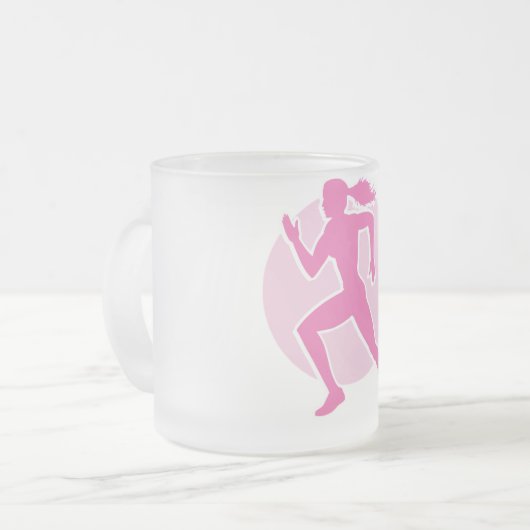 runner matglas koffiemok (Voorkant links)