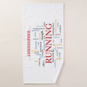 Runner met gepersonaliseerde woorden badhanddoek (Badhanddoek)