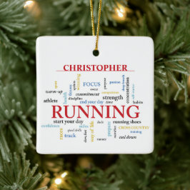 Runner met gepersonaliseerde woorden keramisch ornament