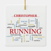 Runner met gepersonaliseerde woorden keramisch ornament (Achterkant)