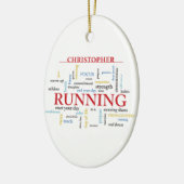 Runner met gepersonaliseerde woorden keramisch ornament (Links)