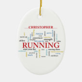 Runner met gepersonaliseerde woorden keramisch ornament (Voorkant)