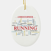 Runner met gepersonaliseerde woorden keramisch ornament (Achterkant)