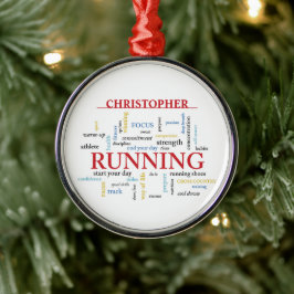 Runner met gepersonaliseerde woorden metalen ornament