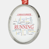 Runner met gepersonaliseerde woorden metalen ornament (Links)