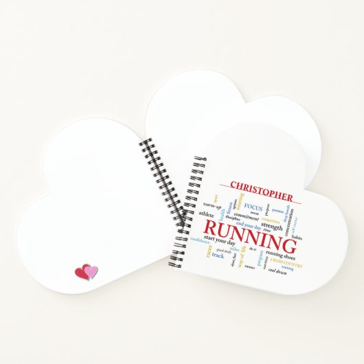 Runner met gepersonaliseerde woorden notitieboek (Binnen)