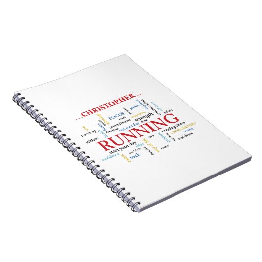 Runner met gepersonaliseerde woorden notitieboek (Rechterzijde)