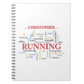 Runner met gepersonaliseerde woorden notitieboek (Voorkant)