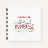 Runner met gepersonaliseerde woorden notitieboek (Voorkant)