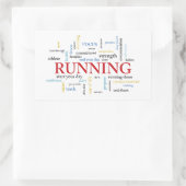 Runner met gepersonaliseerde woorden rechthoekige sticker (Tas)