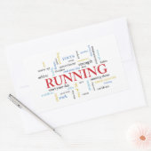 Runner met gepersonaliseerde woorden rechthoekige sticker (Envelop)