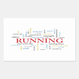 Runner met gepersonaliseerde woorden rechthoekige sticker