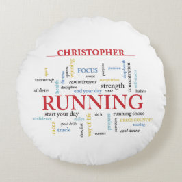 Runner met gepersonaliseerde woorden rond kussen