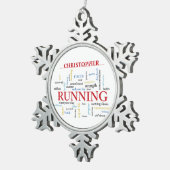 Runner met gepersonaliseerde woorden tin sneeuwvlok ornament (Rechts)