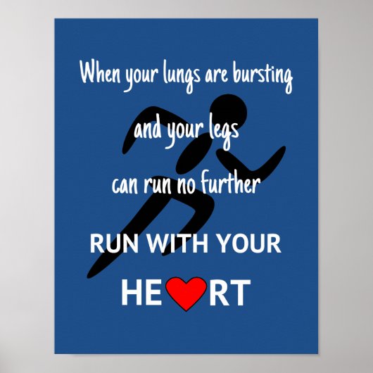 Runner motivatie quote sport poster (Voorkant)