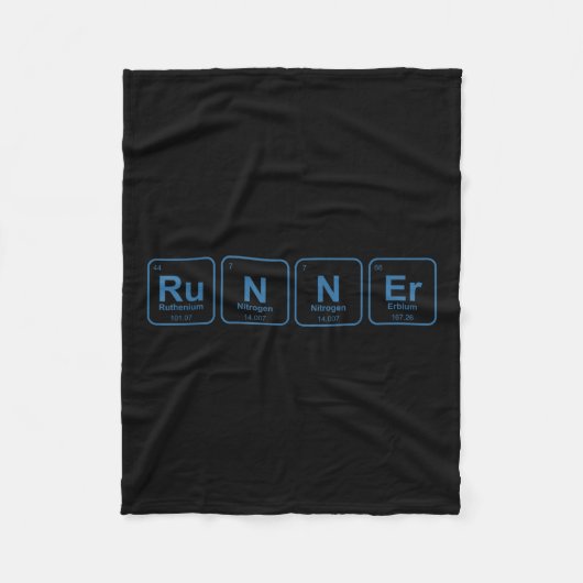 Runner Periodic Table Funny Running Marathon Lover Fleece Deken (Voorkant)