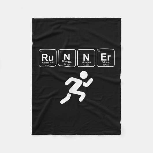 Runner Periodic Table Funny Running Marathon Lover Fleece Deken (Voorkant)