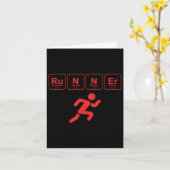 Runner Periodic Table Funny Running Marathon Lover Kaart (Gele Bloem)