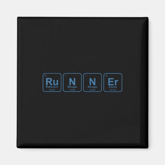 Runner Periodic Table Funny Running Marathon Lover Magneet (Voorkant)
