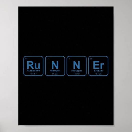 Runner Periodic Table Funny Running Marathon Lover Poster (Voorkant)