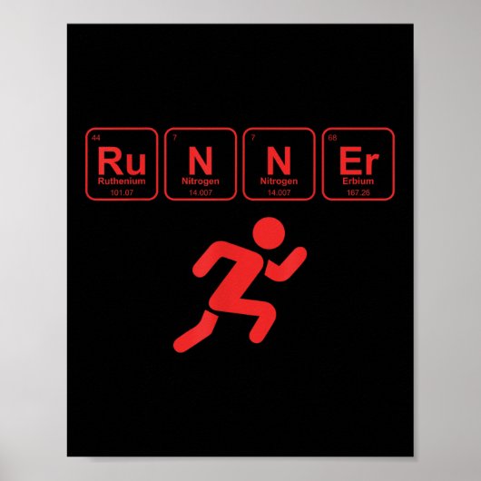 Runner Periodic Table Funny Running Marathon Lover Poster (Voorkant)
