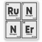 Runner Periodieke Tafel Marathon Runners Wetenscha Sticker (Voorkant)